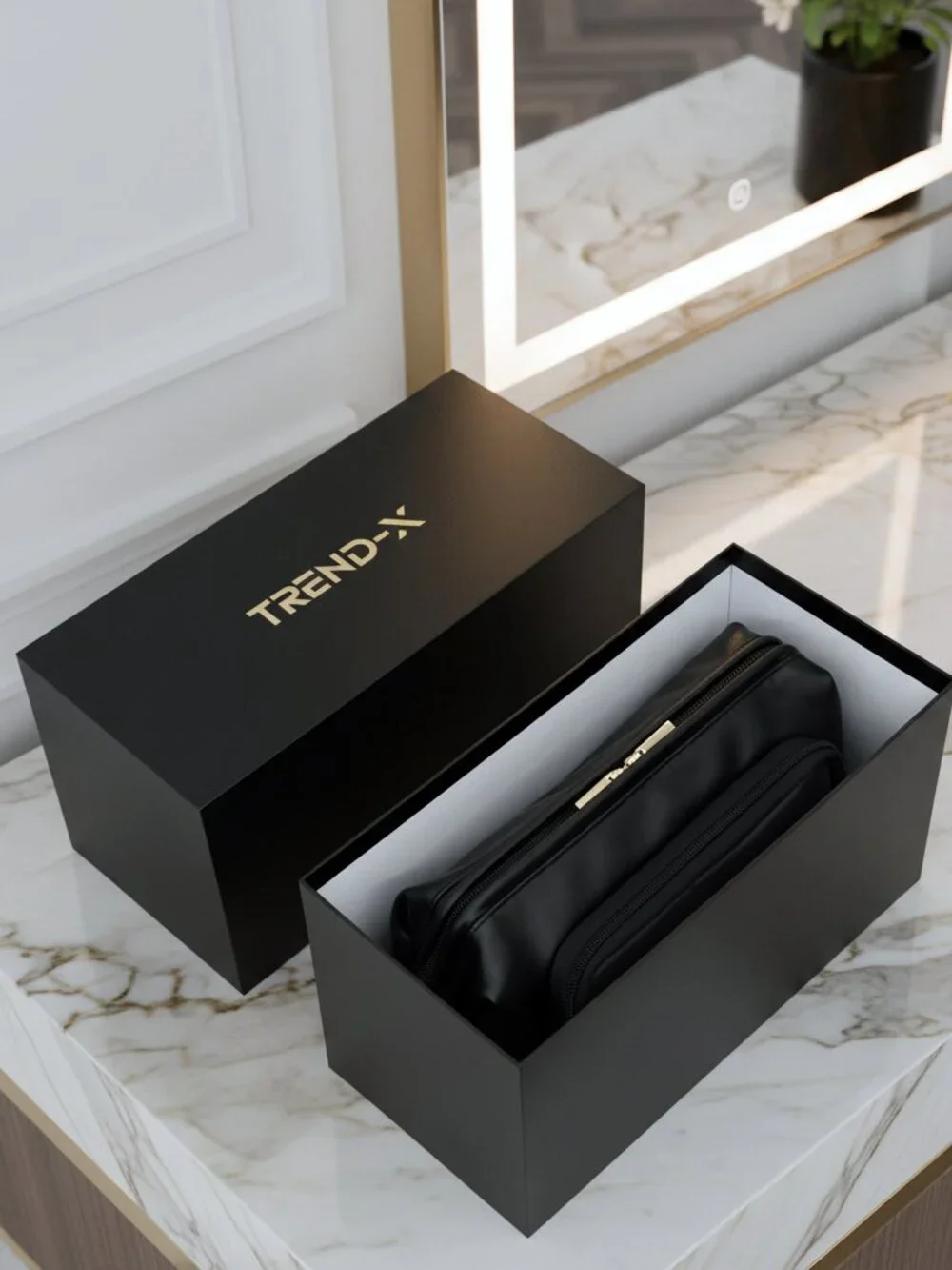 Cosmetic Bag with Makeup Brush Compartmen